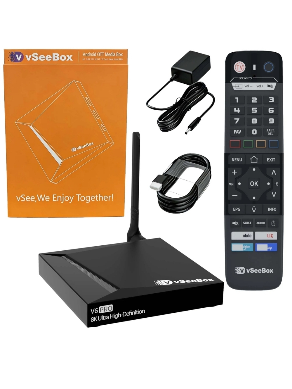 vSeeBox V6 Pro Android 14 2026 TV Media Box Accept Offer New In Box